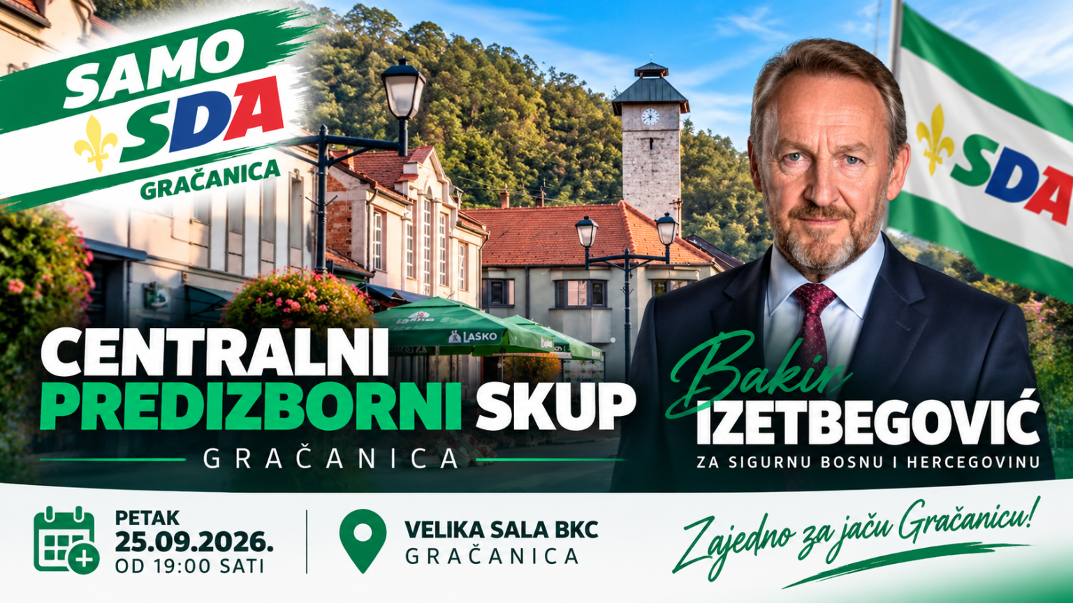 U PETAK CENTRALNI PREDIZBORNI SKUP SDA U GRAČANICI